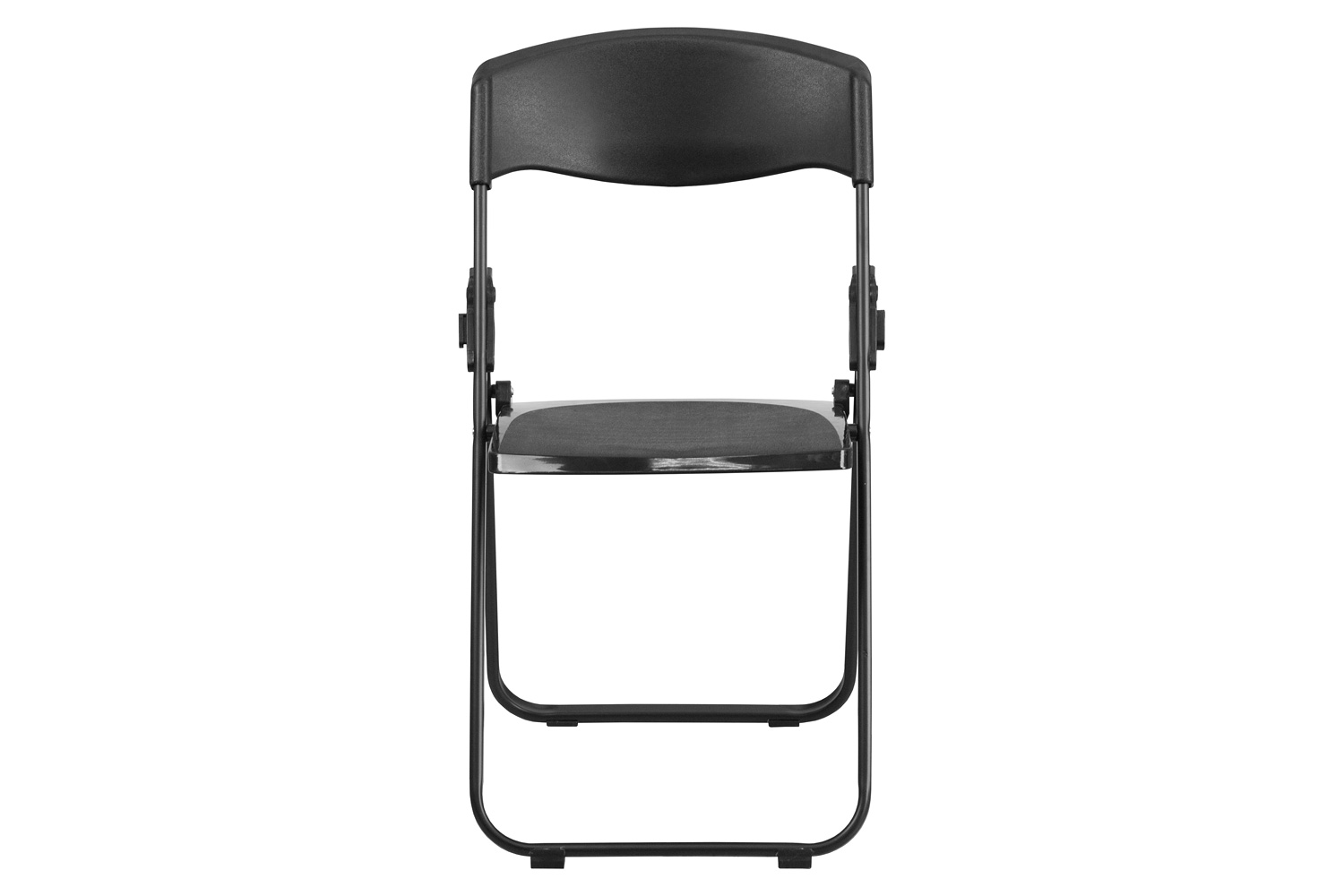 BLNK HERCULES Series Plastic Heavy Duty Folding Chair with Built-in Ganging Brackets - Black