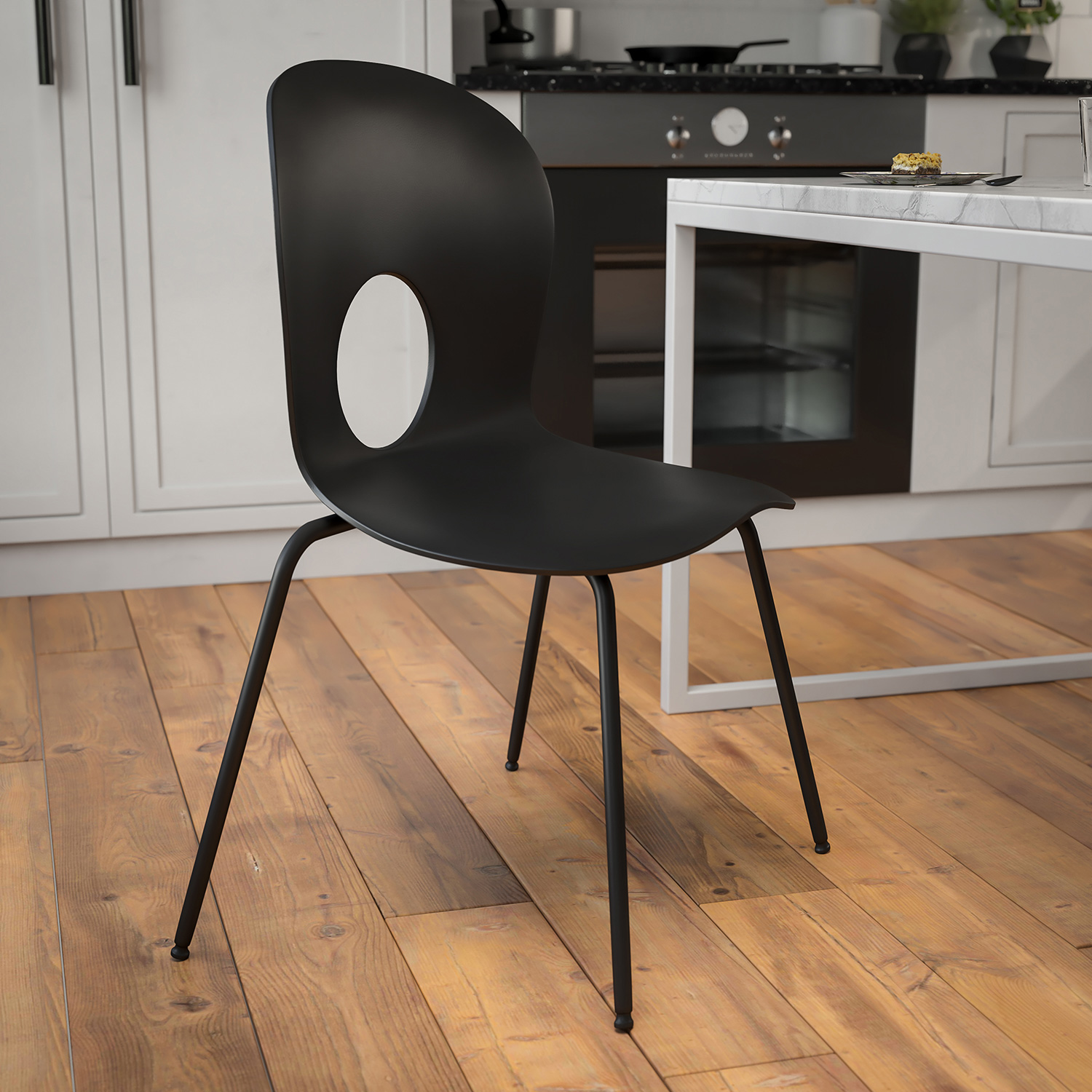 BLNK HERCULES Series Plastic Stack Chair with Black Frame