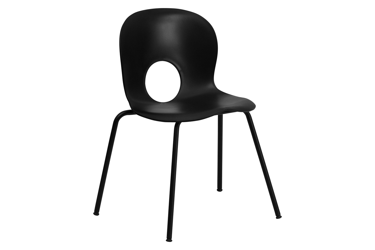 BLNK HERCULES Series Plastic Stack Chair with Black Frame - Designer Black