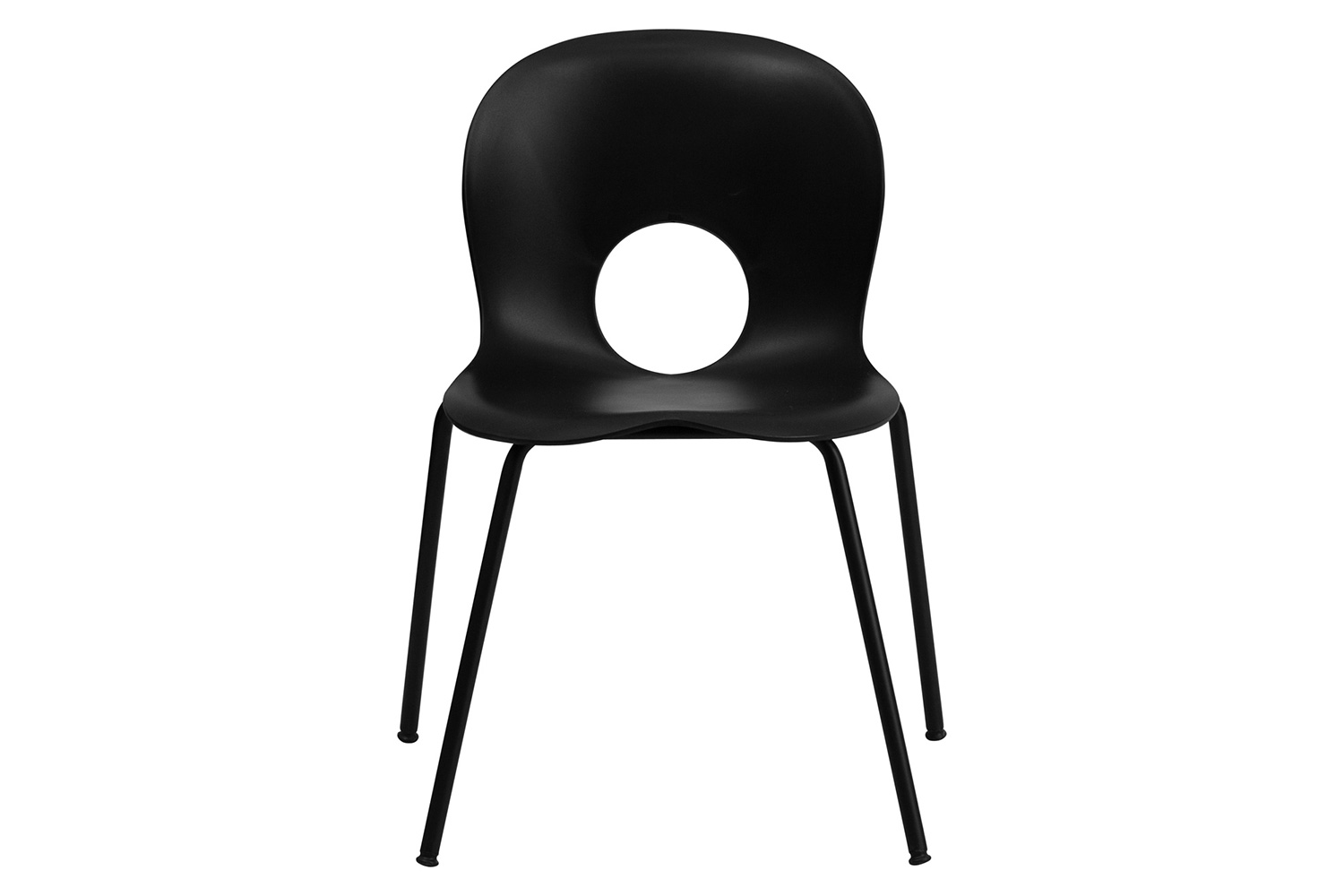 BLNK HERCULES Series Plastic Stack Chair with Black Frame - Designer Black