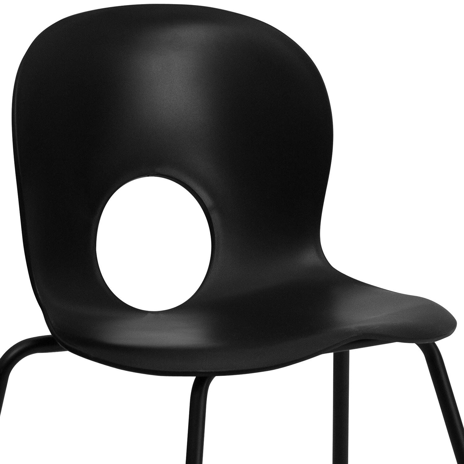 BLNK HERCULES Series Plastic Stack Chair with Black Frame - Designer Black