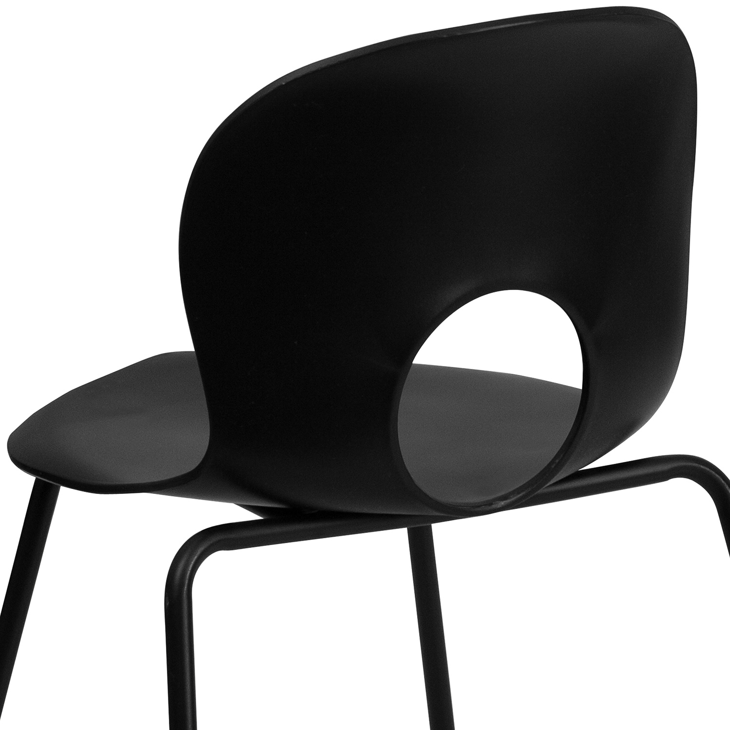 BLNK HERCULES Series Plastic Stack Chair with Black Frame - Designer Black