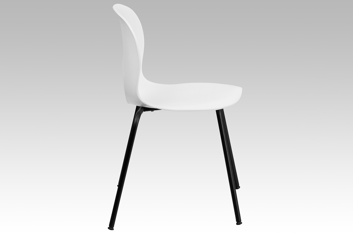 BLNK HERCULES Series Plastic Stack Chair with Black Frame - Designer White