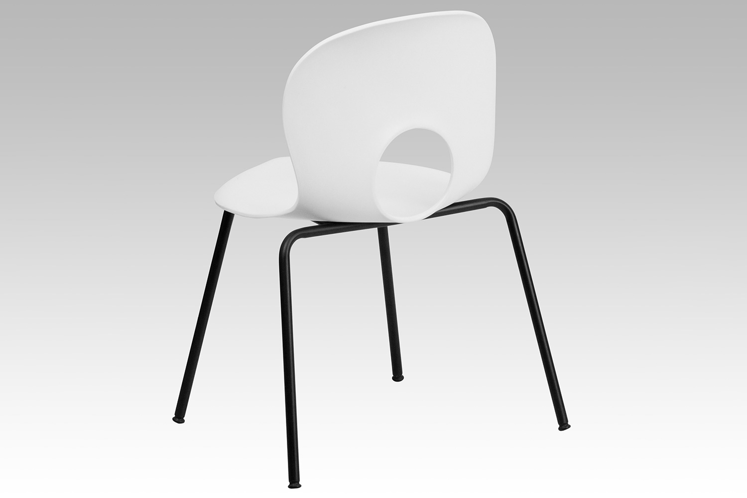 BLNK HERCULES Series Plastic Stack Chair with Black Frame - Designer White