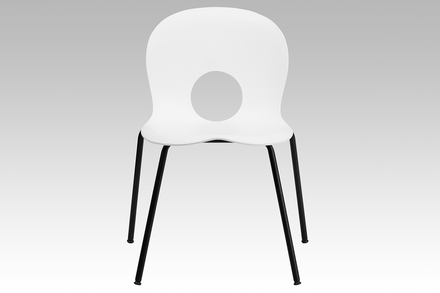 BLNK HERCULES Series Plastic Stack Chair with Black Frame - Designer White