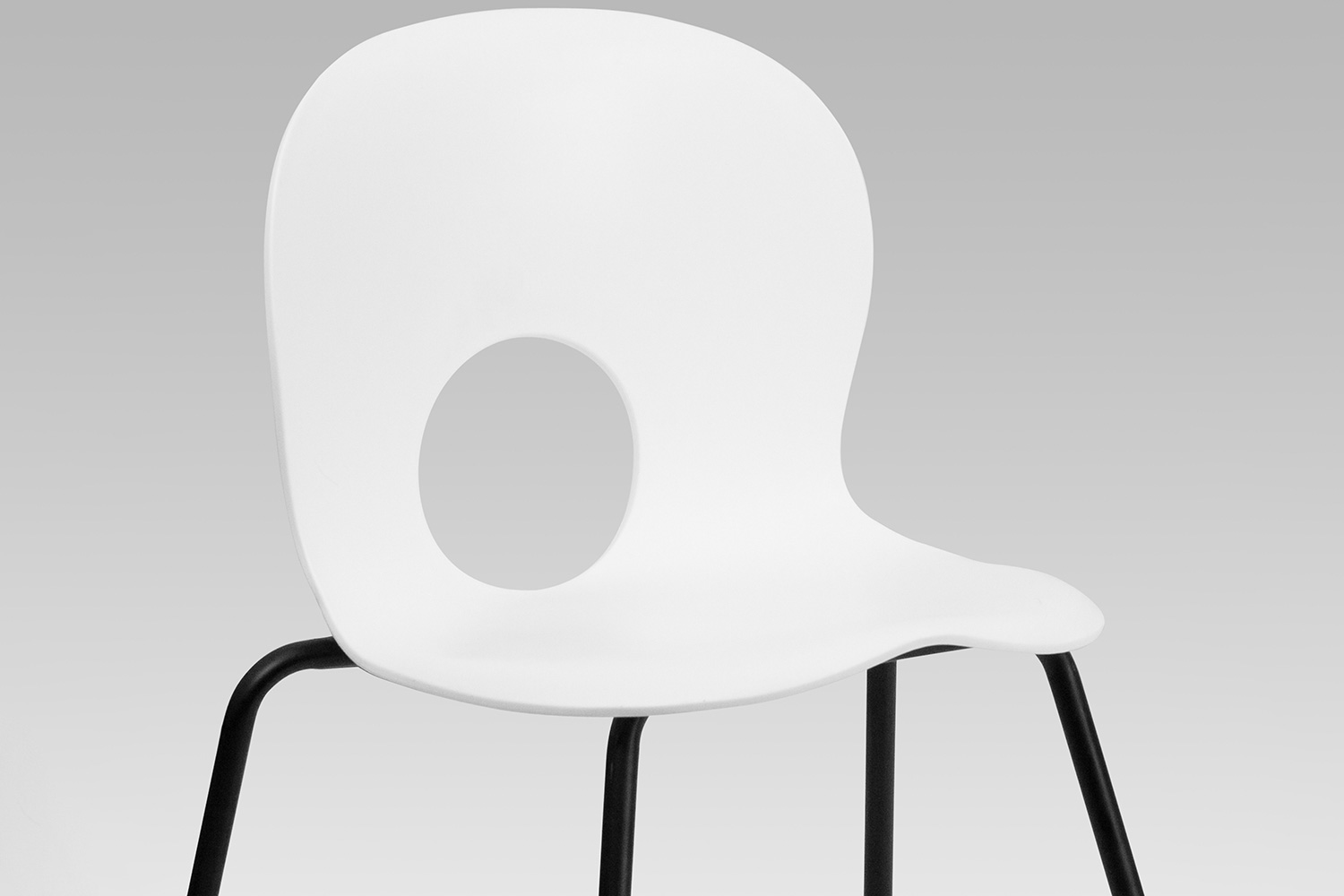 BLNK HERCULES Series Plastic Stack Chair with Black Frame - Designer White