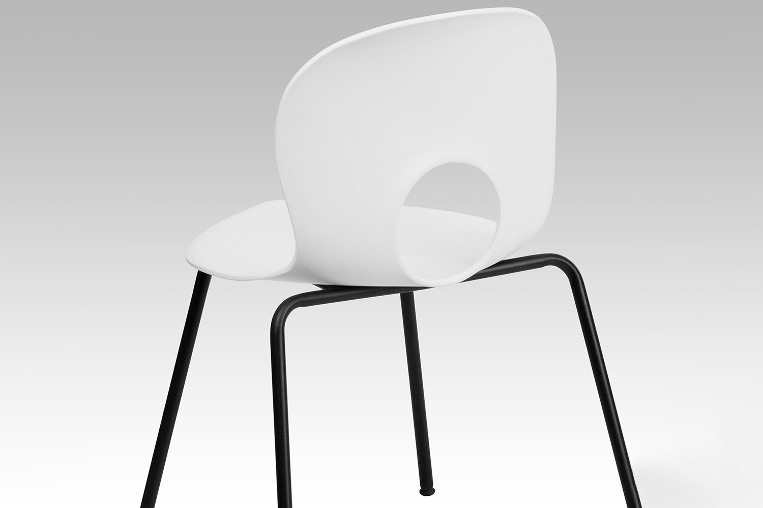 BLNK HERCULES Series Plastic Stack Chair with Black Frame - Designer White