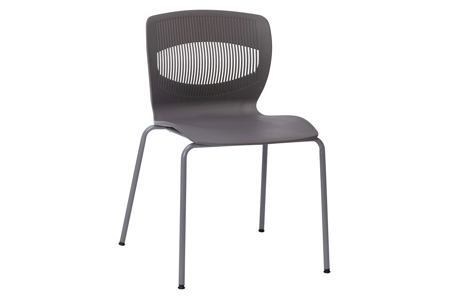 BLNK HERCULES Series Commercial Ergonomic Stack Chair with Lumbar Support and Silver Steel Frame - Gray