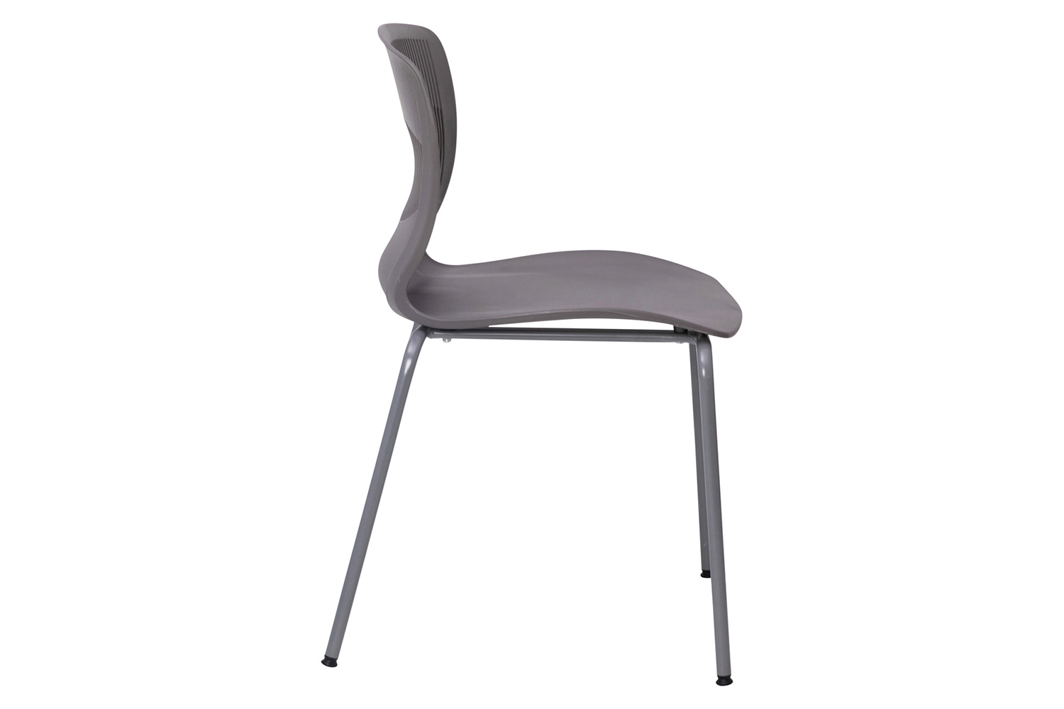 BLNK HERCULES Series Commercial Ergonomic Stack Chair with Lumbar Support and Silver Steel Frame - Gray