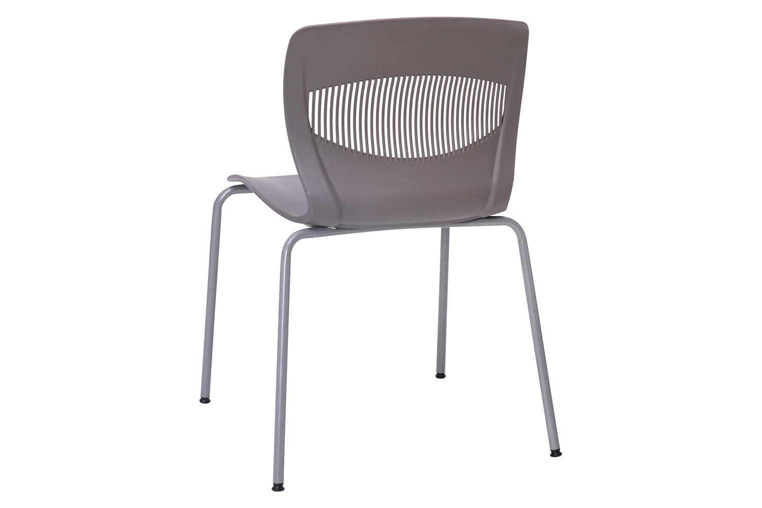 BLNK HERCULES Series Commercial Ergonomic Stack Chair with Lumbar Support and Silver Steel Frame - Gray