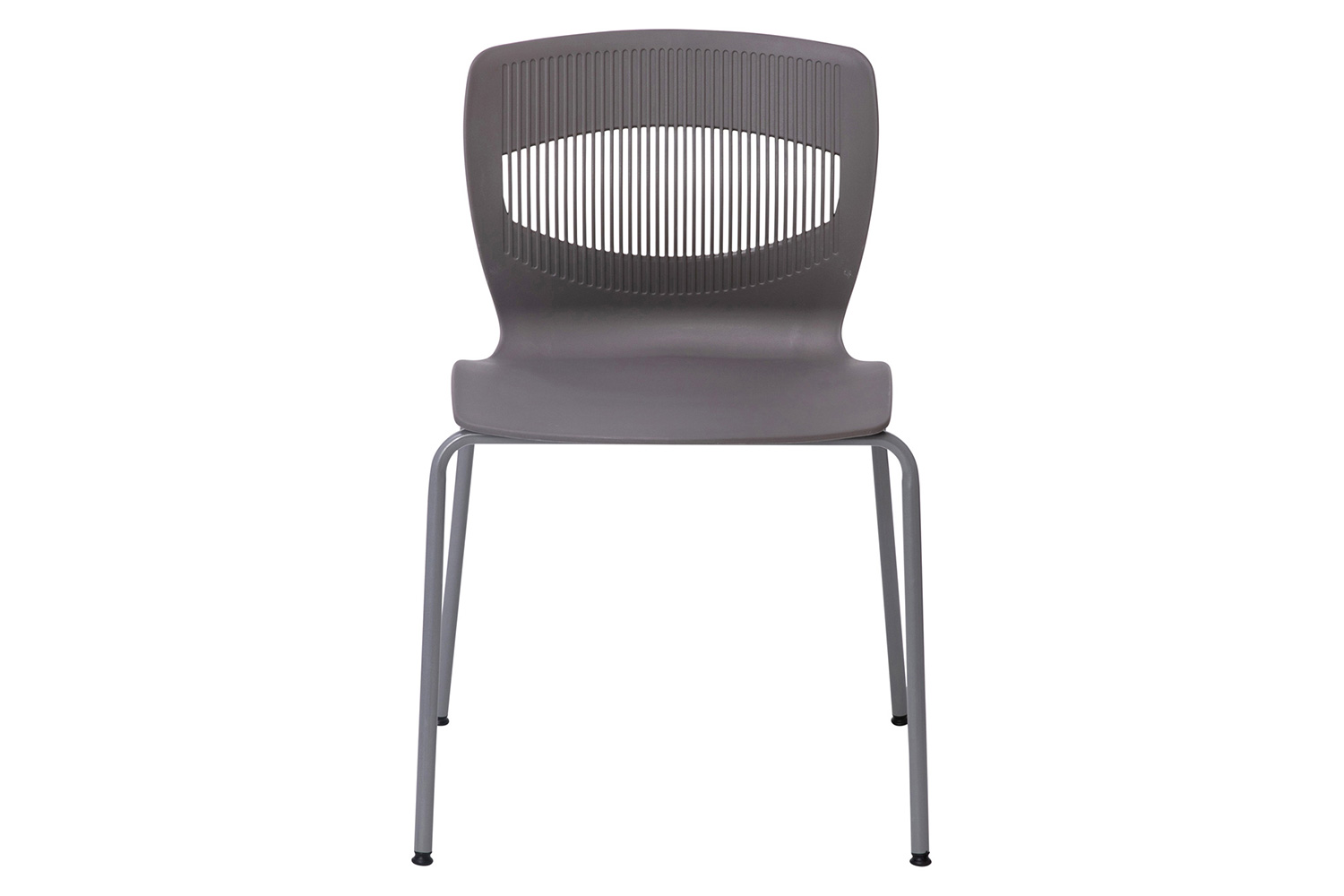 BLNK HERCULES Series Commercial Ergonomic Stack Chair with Lumbar Support and Silver Steel Frame - Gray