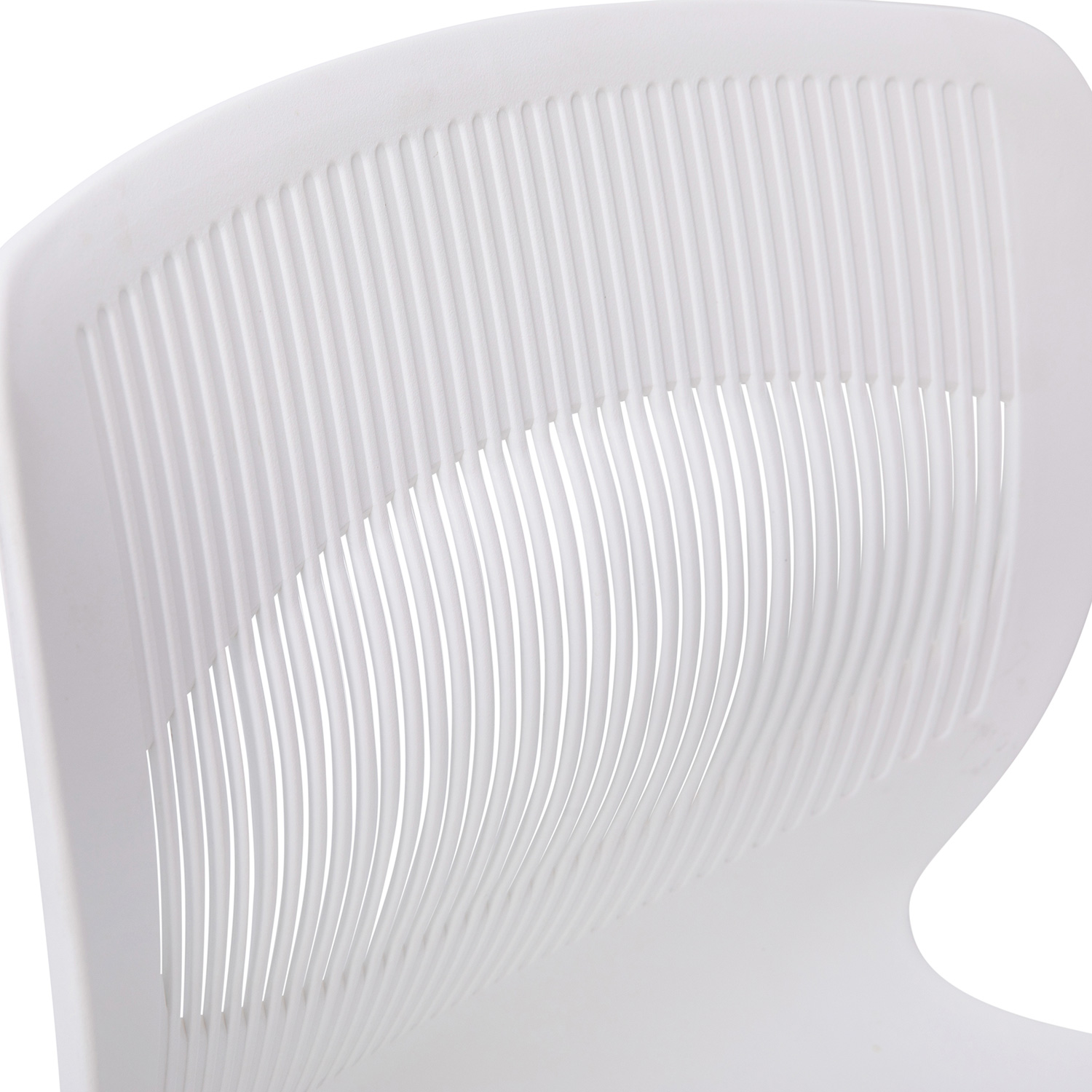 BLNK HERCULES Series Commercial Ergonomic Stack Chair with Lumbar Support and Silver Steel Frame - White