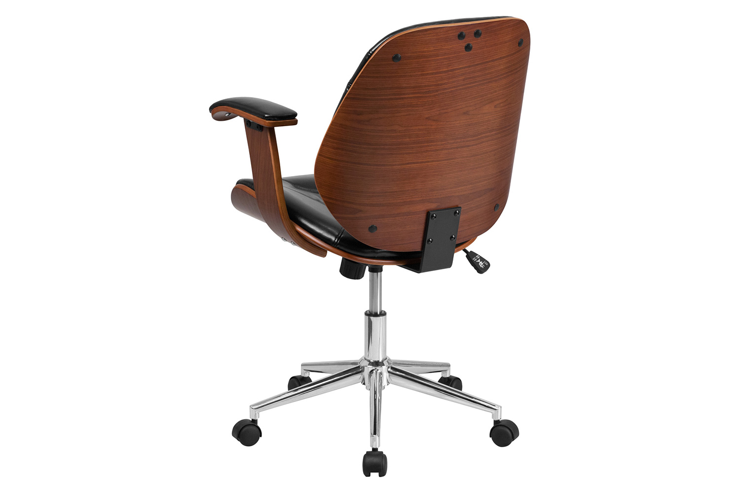 BLNK - Tansia LeatherSoft Mid-Back Executive Ergonomic Wood Swivel Office Chair with Arms