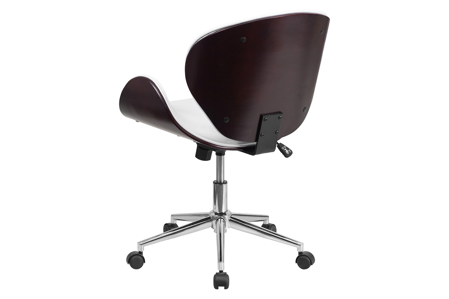 BLNK Tana LeatherSoft Mid-Back Mahogany Wood Conference Office Chair