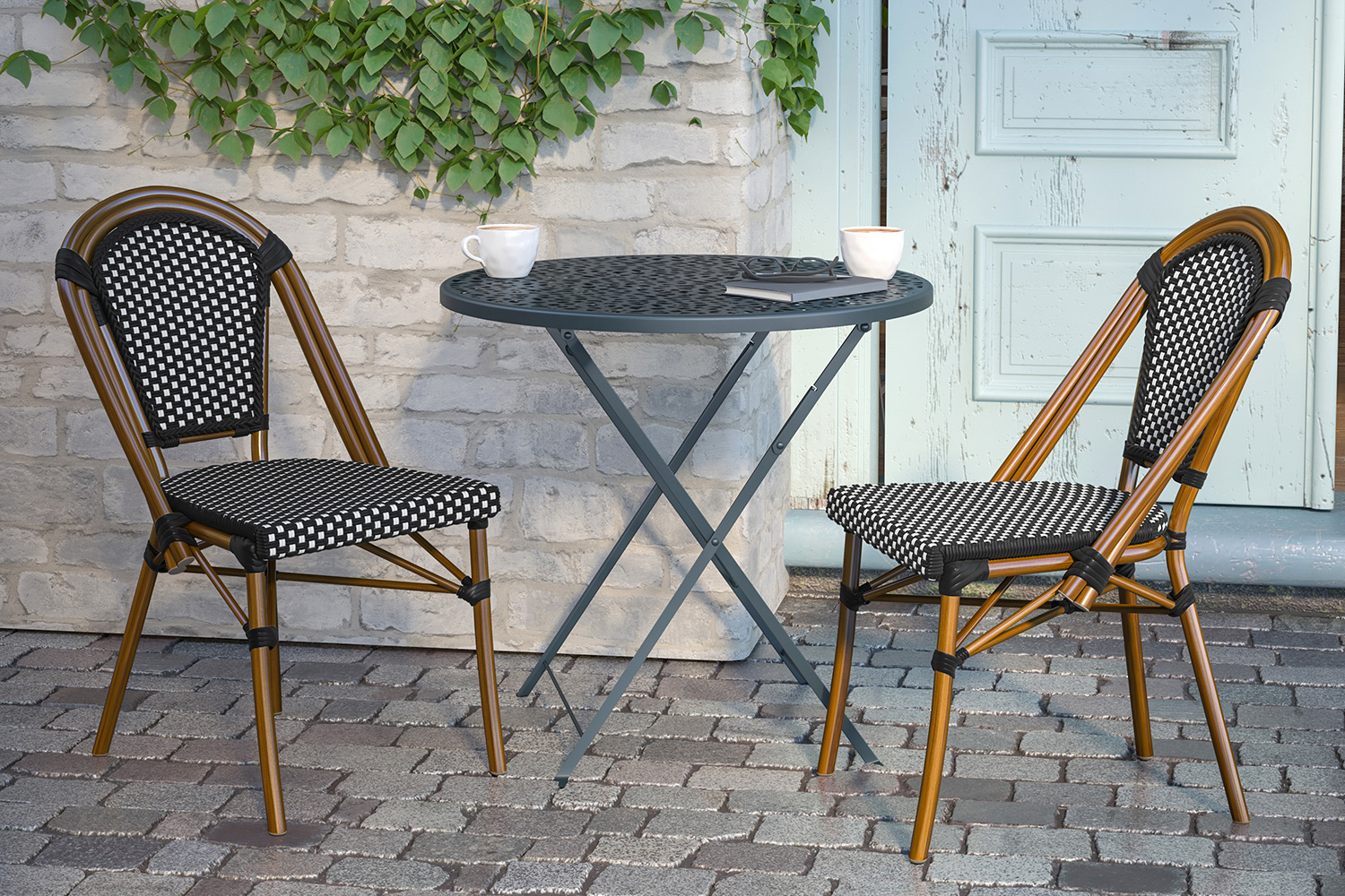 BLNK Bordeaux Commercial Indoor-Outdoor French Bistro Stacking Chair