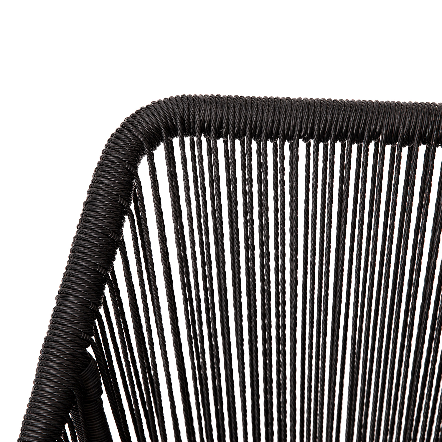 BLNK Kallie All-Weather Woven Stacking Club Chairs with Rounded Arms and Zippered Seat Cushions Set of 2 - Black/Gray