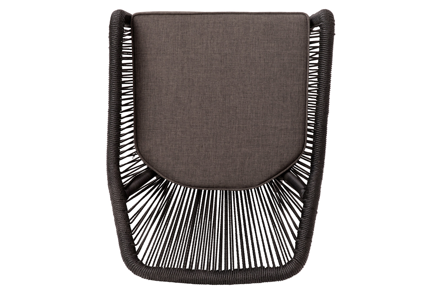 BLNK Kallie All-Weather Woven Stacking Club Chairs with Rounded Arms and Zippered Seat Cushions Set of 2 - Black/Gray