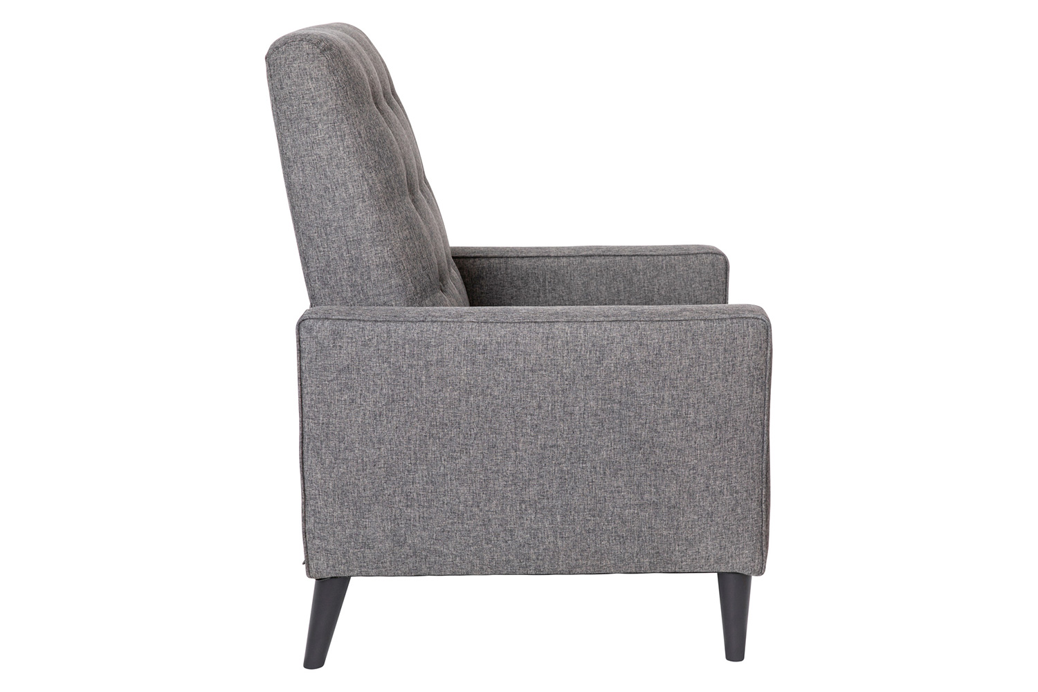 BLNK Ezra Fabric Mid-Century Modern Upholstered Button Tufted Pushback Recliner - Gray