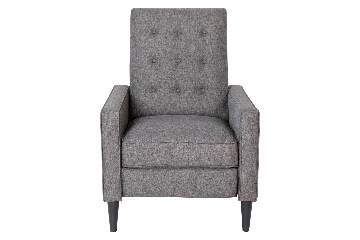 BLNK Ezra Fabric Mid-Century Modern Upholstered Button Tufted Pushback Recliner - Gray