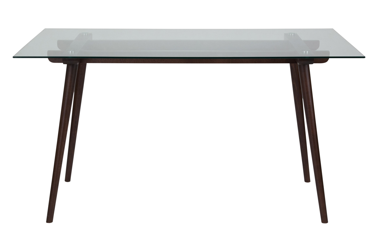 BLNK Meriden Rectangular Wood Solid Table with Clear Glass Top - Espresso