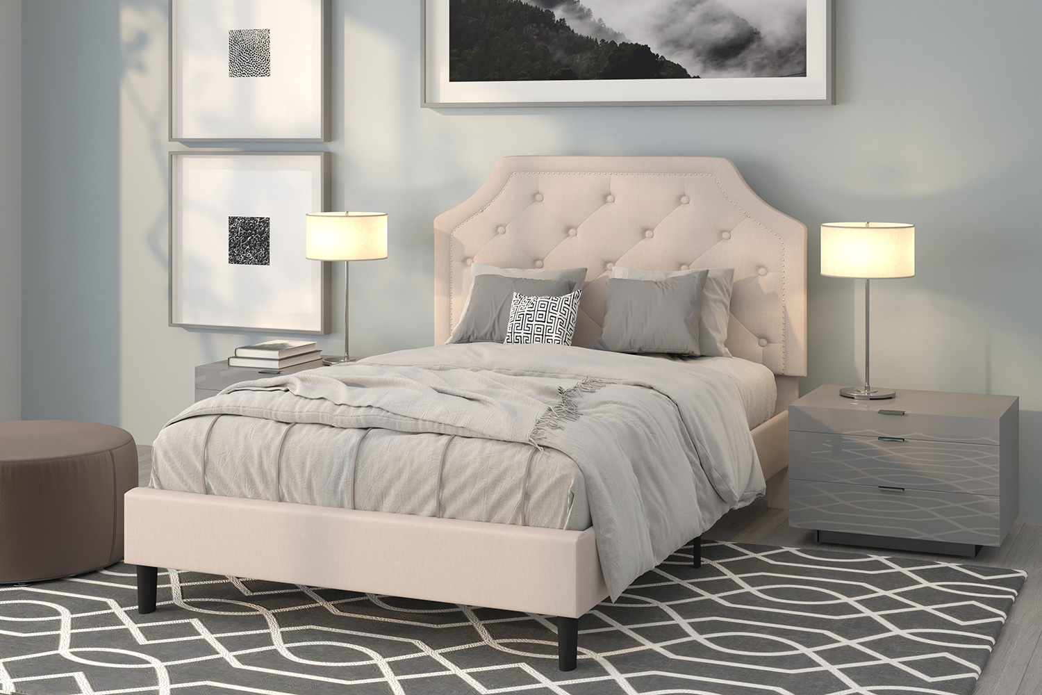 BLNK Brighton Tufted Upholstered Platform Bed