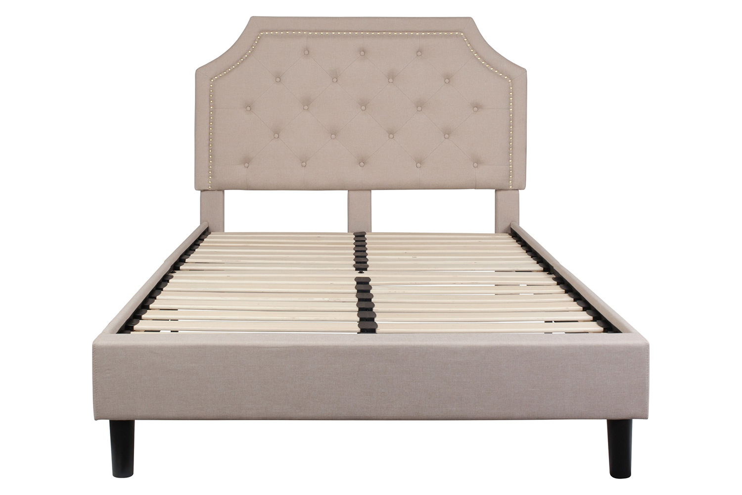 BLNK Brighton Tufted Upholstered Platform Bed - Beige, Full Size