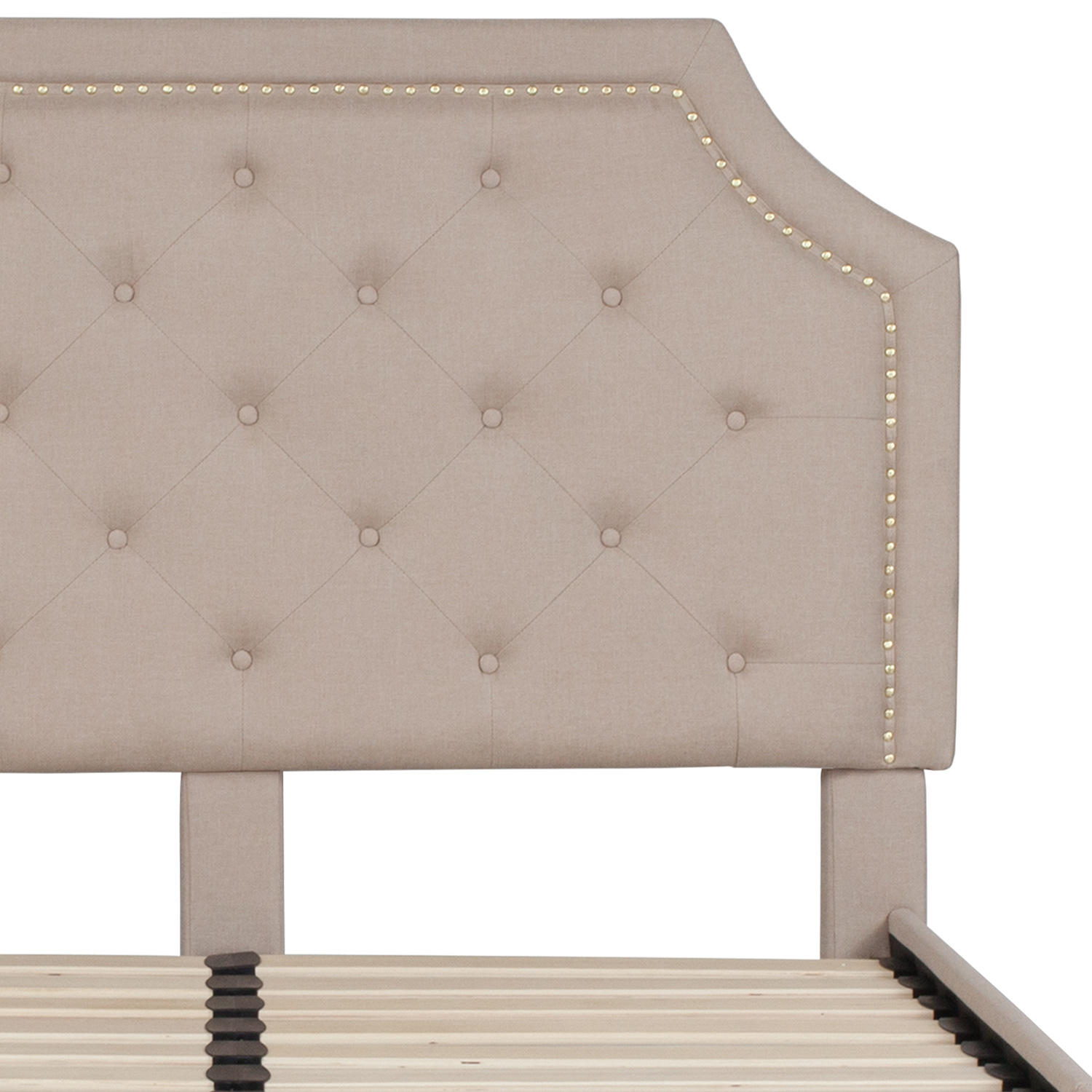 BLNK Brighton Tufted Upholstered Platform Bed - Beige, Full Size