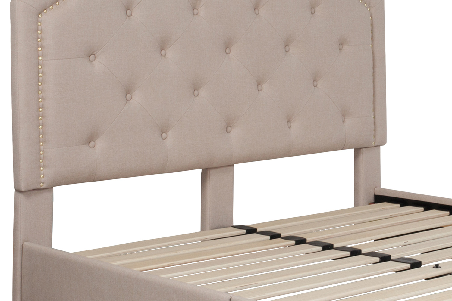 BLNK Brighton Tufted Upholstered Platform Bed - Beige, Full Size