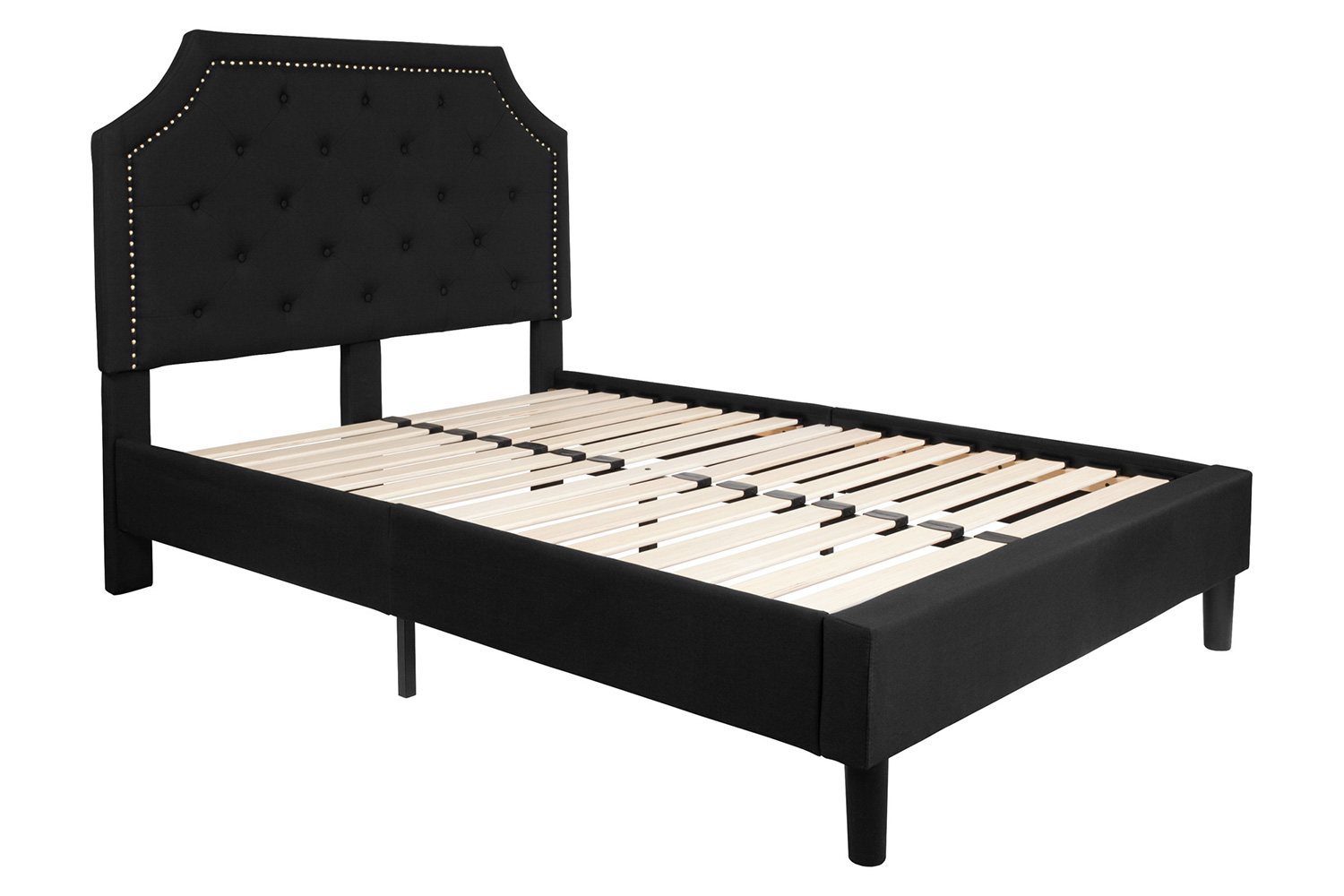 BLNK Brighton Tufted Upholstered Platform Bed - Black, Full Size