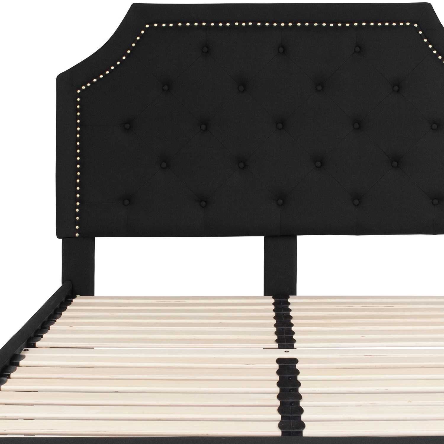 BLNK Brighton Tufted Upholstered Platform Bed - Black, Full Size