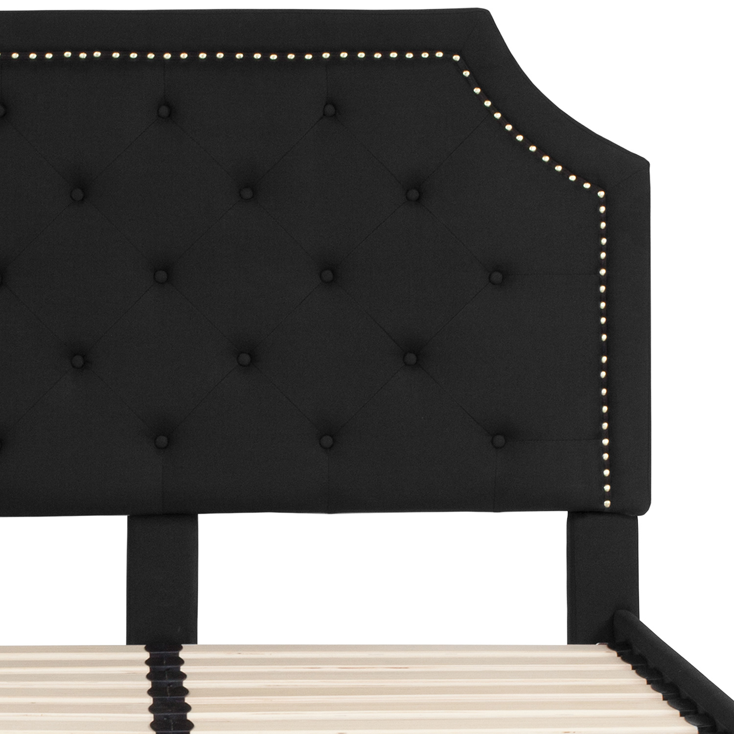 BLNK Brighton Tufted Upholstered Platform Bed - Black, Full Size