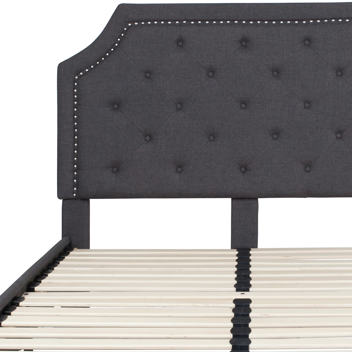 BLNK Brighton Tufted Upholstered Platform Bed - Dark Gray, Full Size