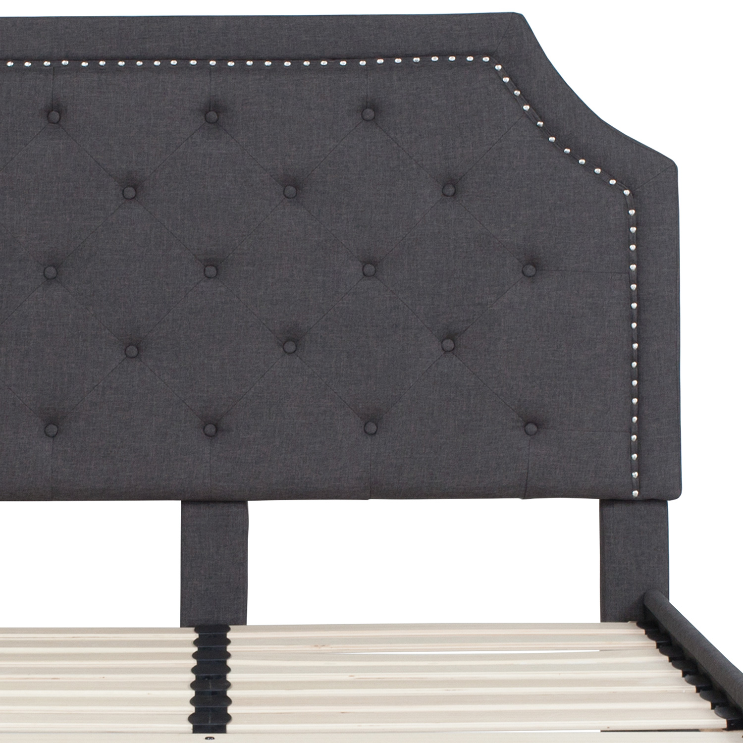 BLNK Brighton Tufted Upholstered Platform Bed - Dark Gray, Full Size