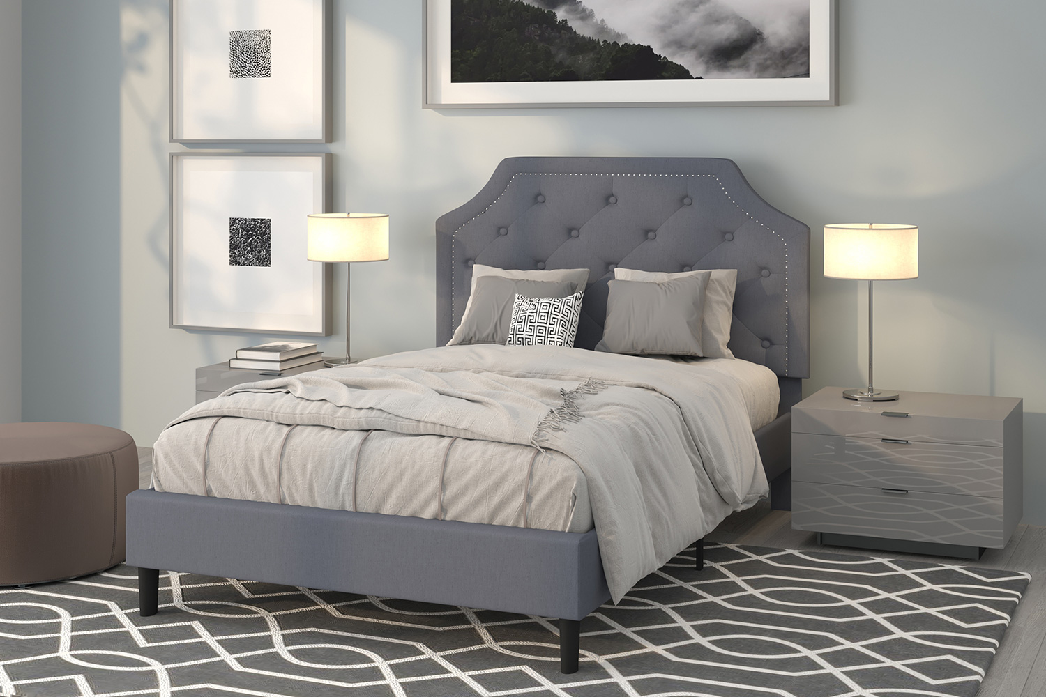 BLNK Brighton Tufted Upholstered Platform Bed