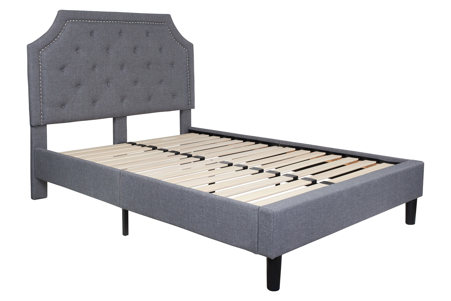 BLNK Brighton Tufted Upholstered Platform Bed - Light Gray, Full Size