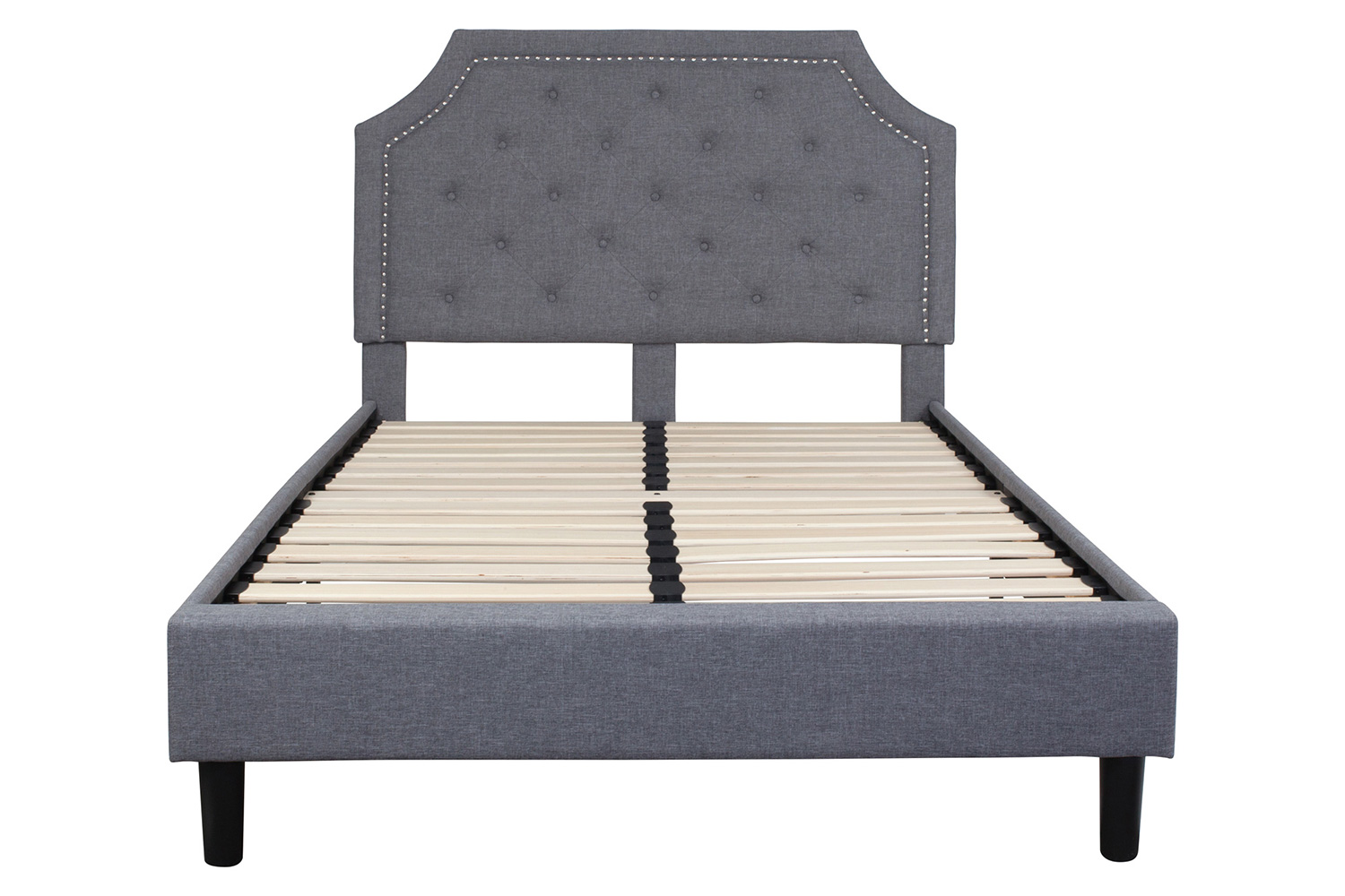 BLNK Brighton Tufted Upholstered Platform Bed - Light Gray, Full Size