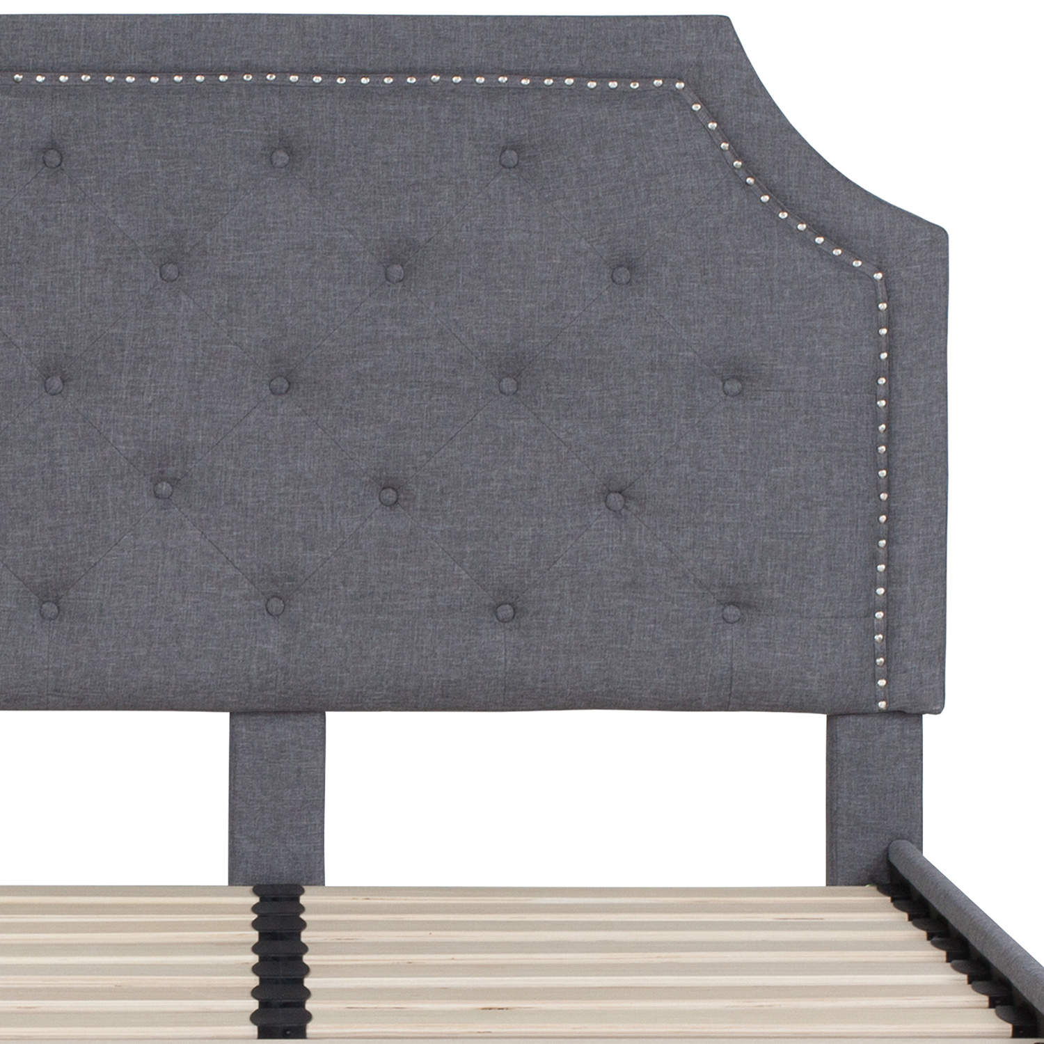 BLNK Brighton Tufted Upholstered Platform Bed - Light Gray, Full Size