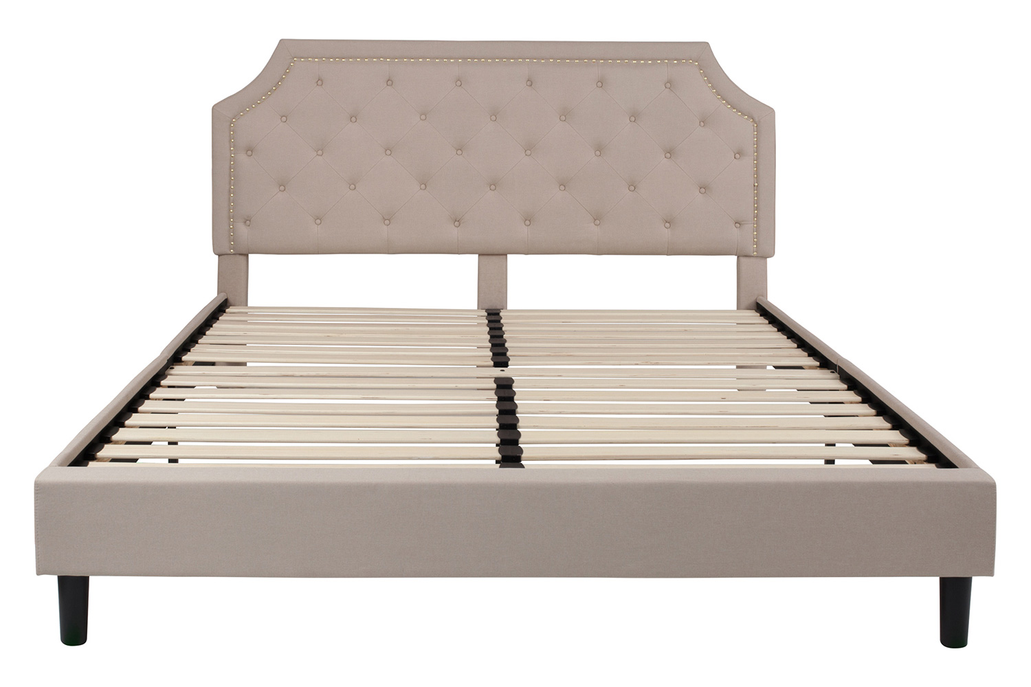 BLNK Brighton Tufted Upholstered Platform Bed - Beige, King Size