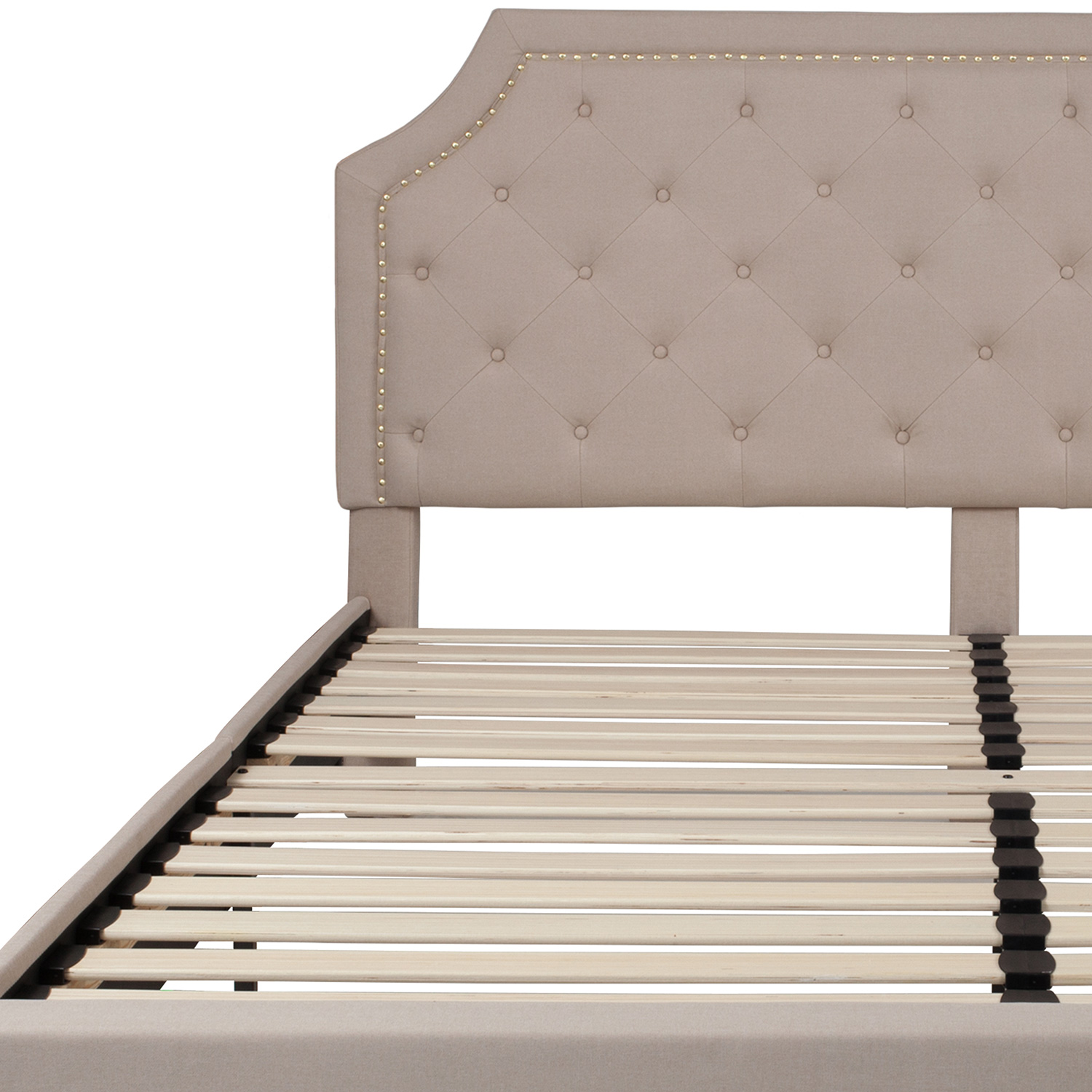 BLNK Brighton Tufted Upholstered Platform Bed - Beige, King Size