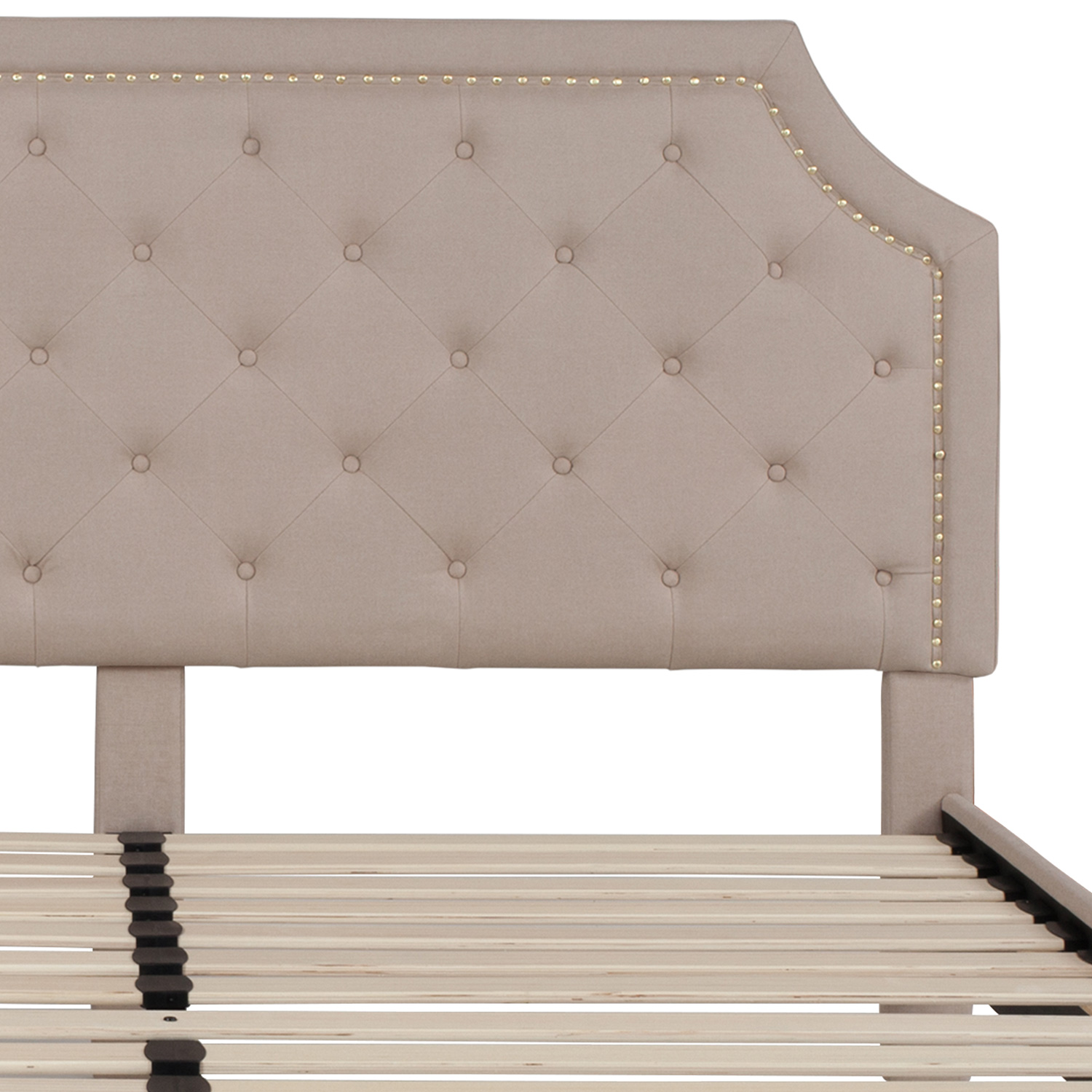 BLNK Brighton Tufted Upholstered Platform Bed - Beige, King Size