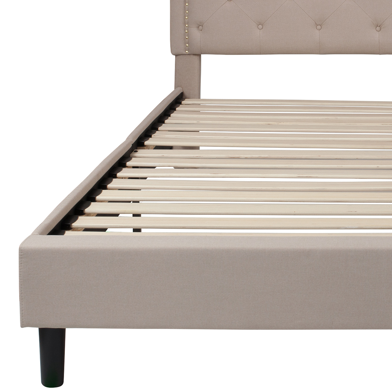 BLNK Brighton Tufted Upholstered Platform Bed - Beige, King Size