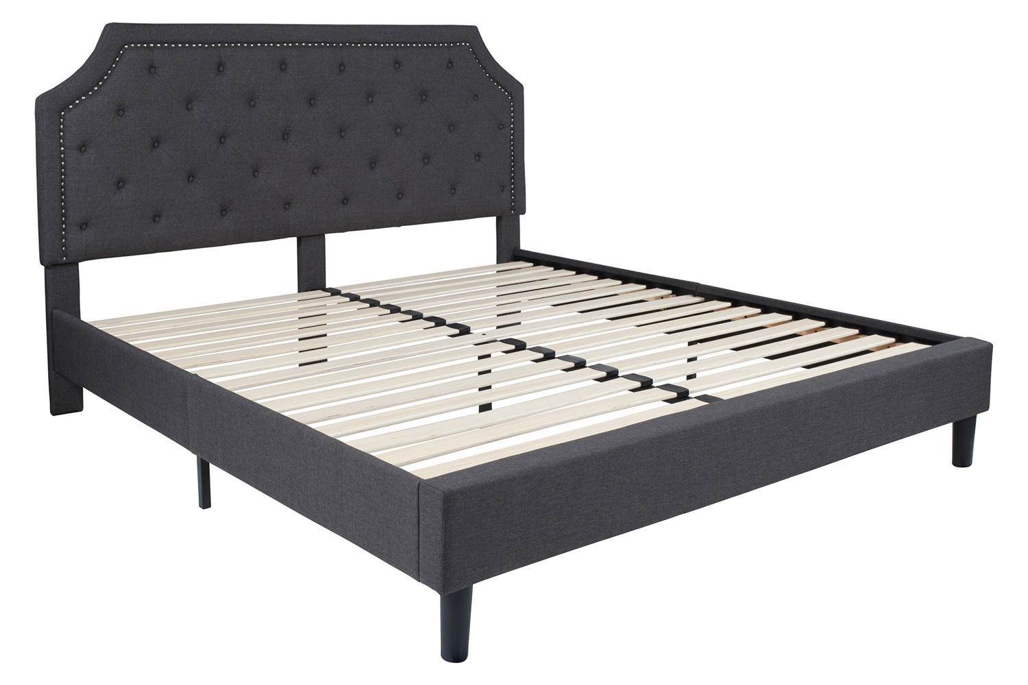 BLNK Brighton Tufted Upholstered Platform Bed - Dark Gray, King Size