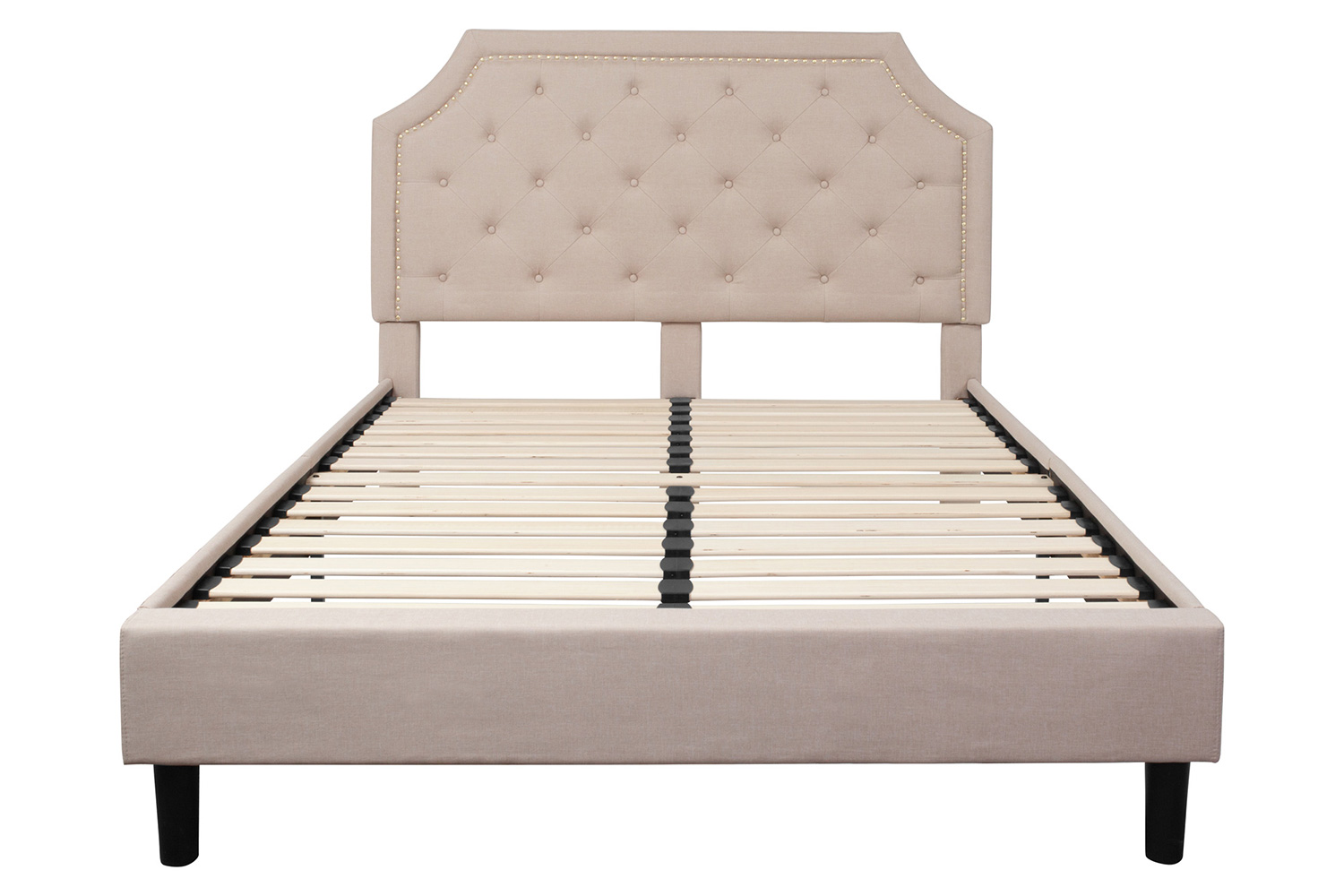 BLNK Brighton Tufted Upholstered Platform Bed - Beige, Queen Size