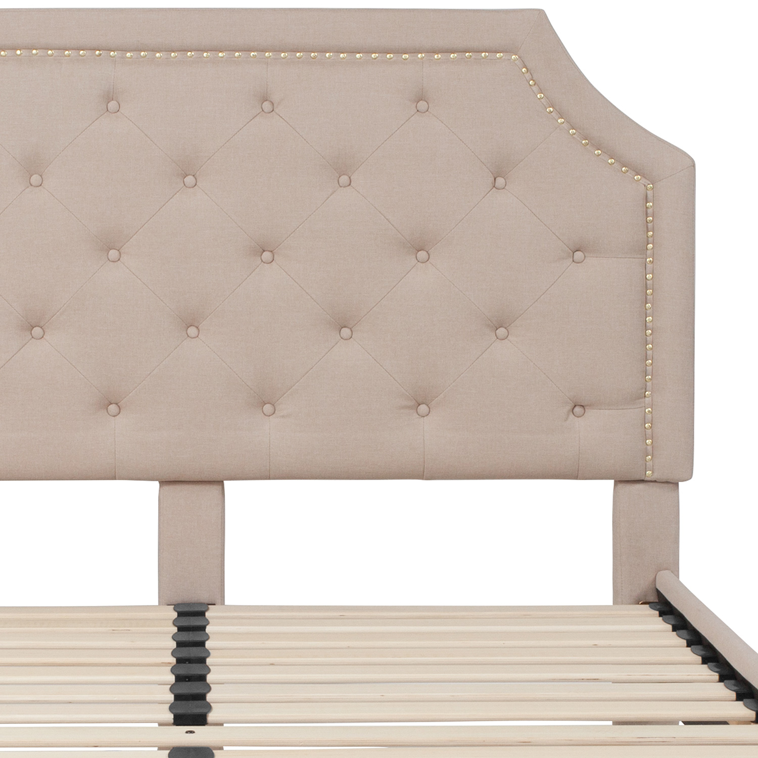 BLNK Brighton Tufted Upholstered Platform Bed - Beige, Queen Size