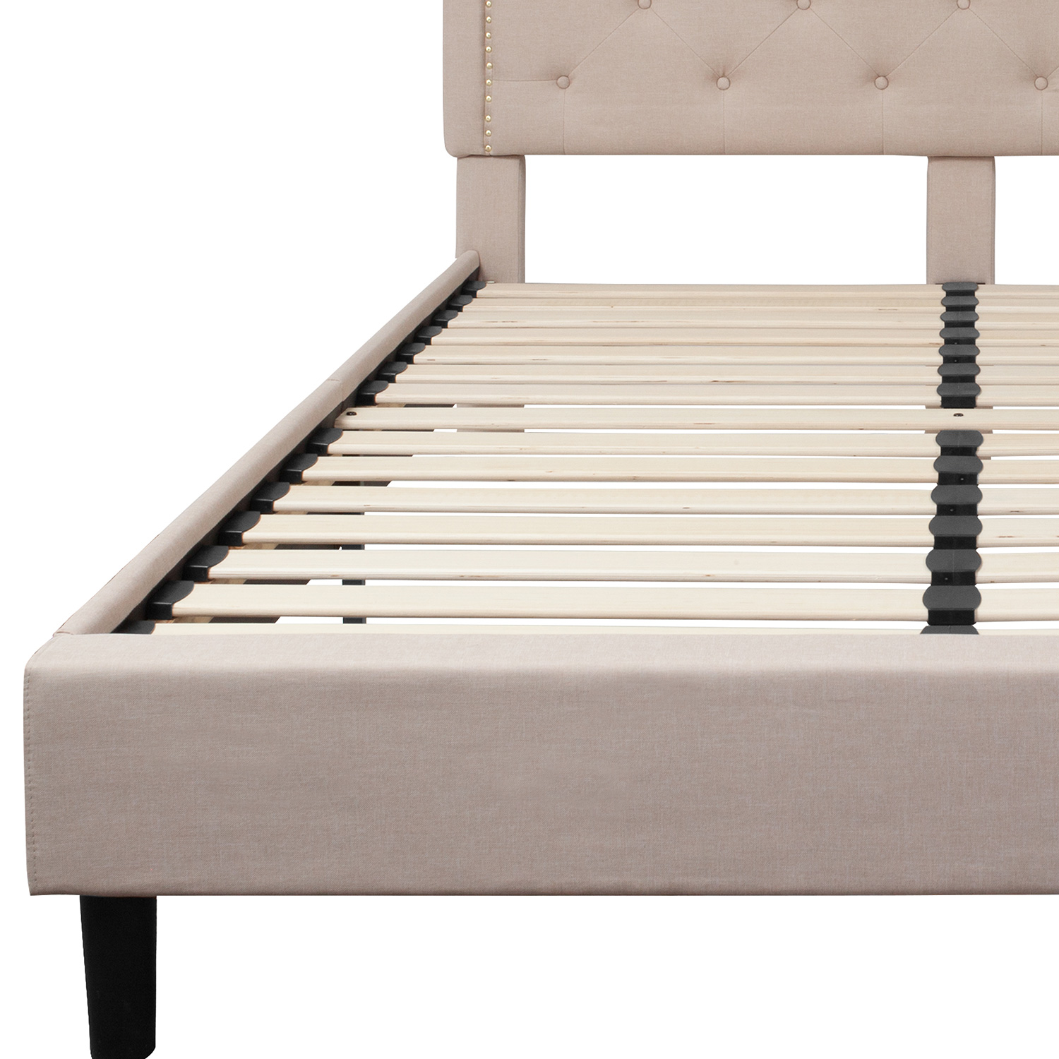 BLNK Brighton Tufted Upholstered Platform Bed - Beige, Queen Size