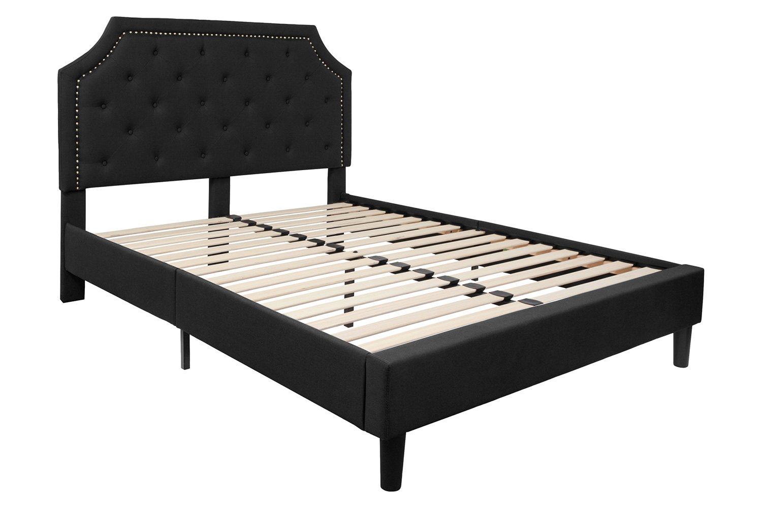 BLNK Brighton Tufted Upholstered Platform Bed - Black, Queen Size