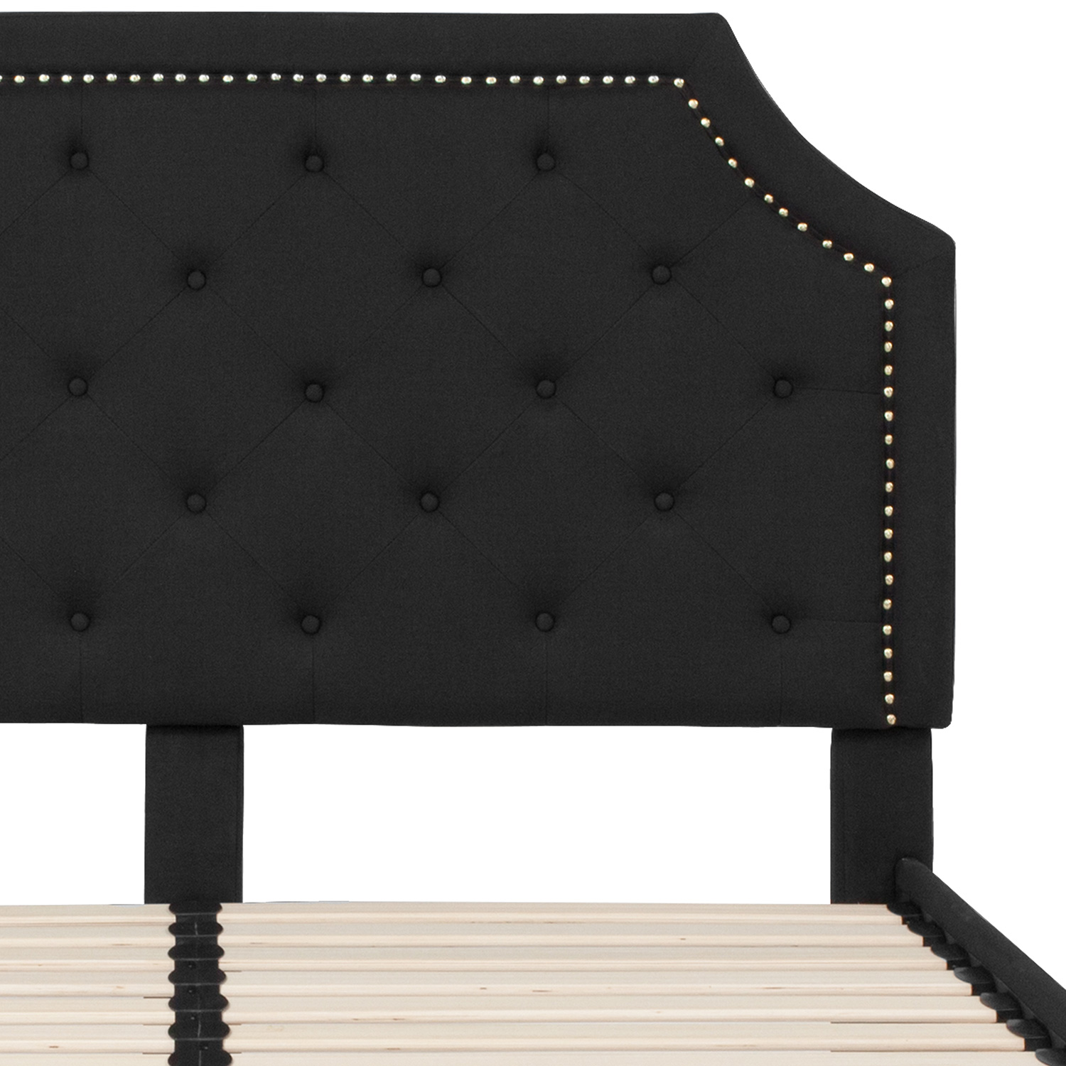 BLNK Brighton Tufted Upholstered Platform Bed - Black, Queen Size