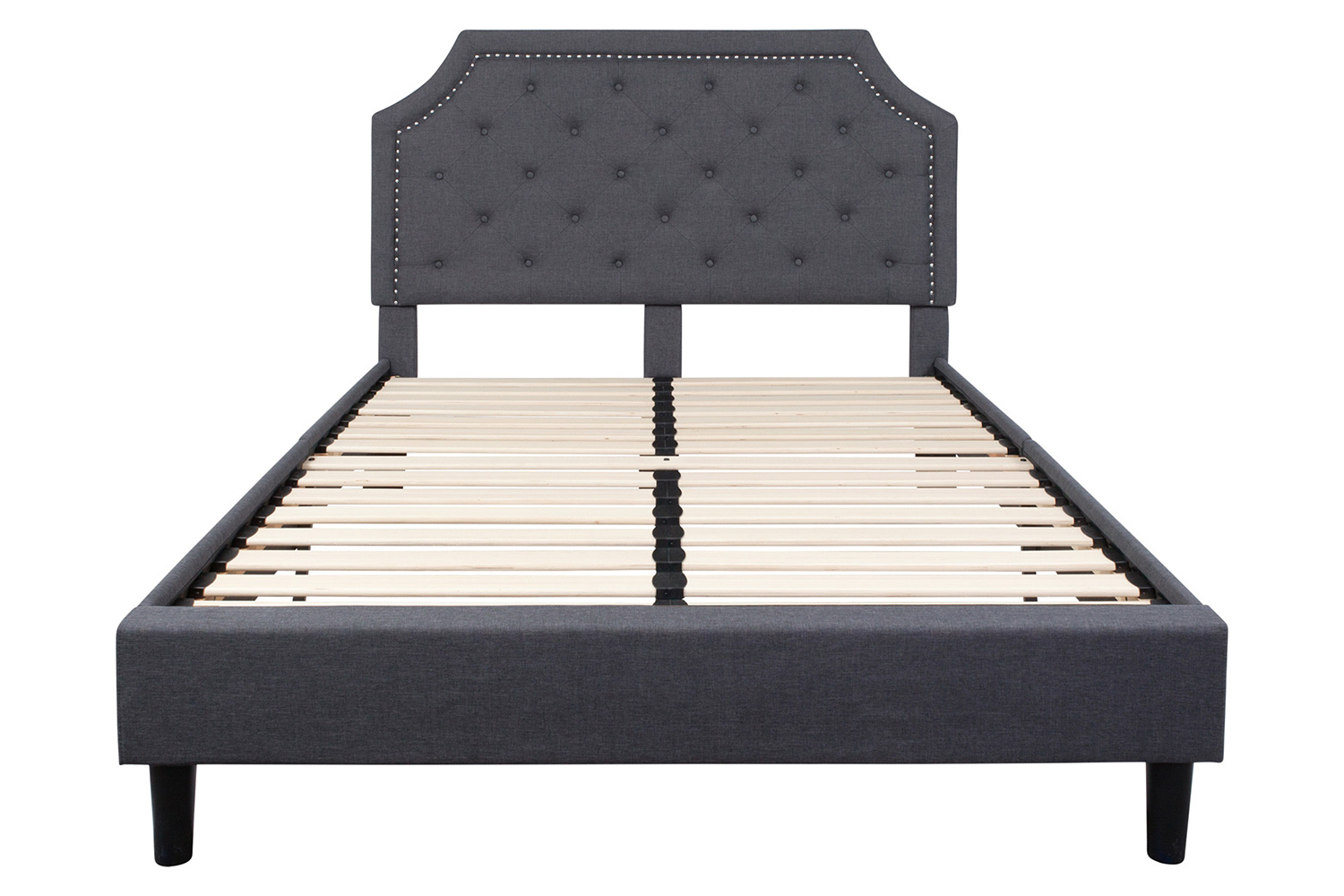 BLNK Brighton Tufted Upholstered Platform Bed - Dark Gray, Queen Size