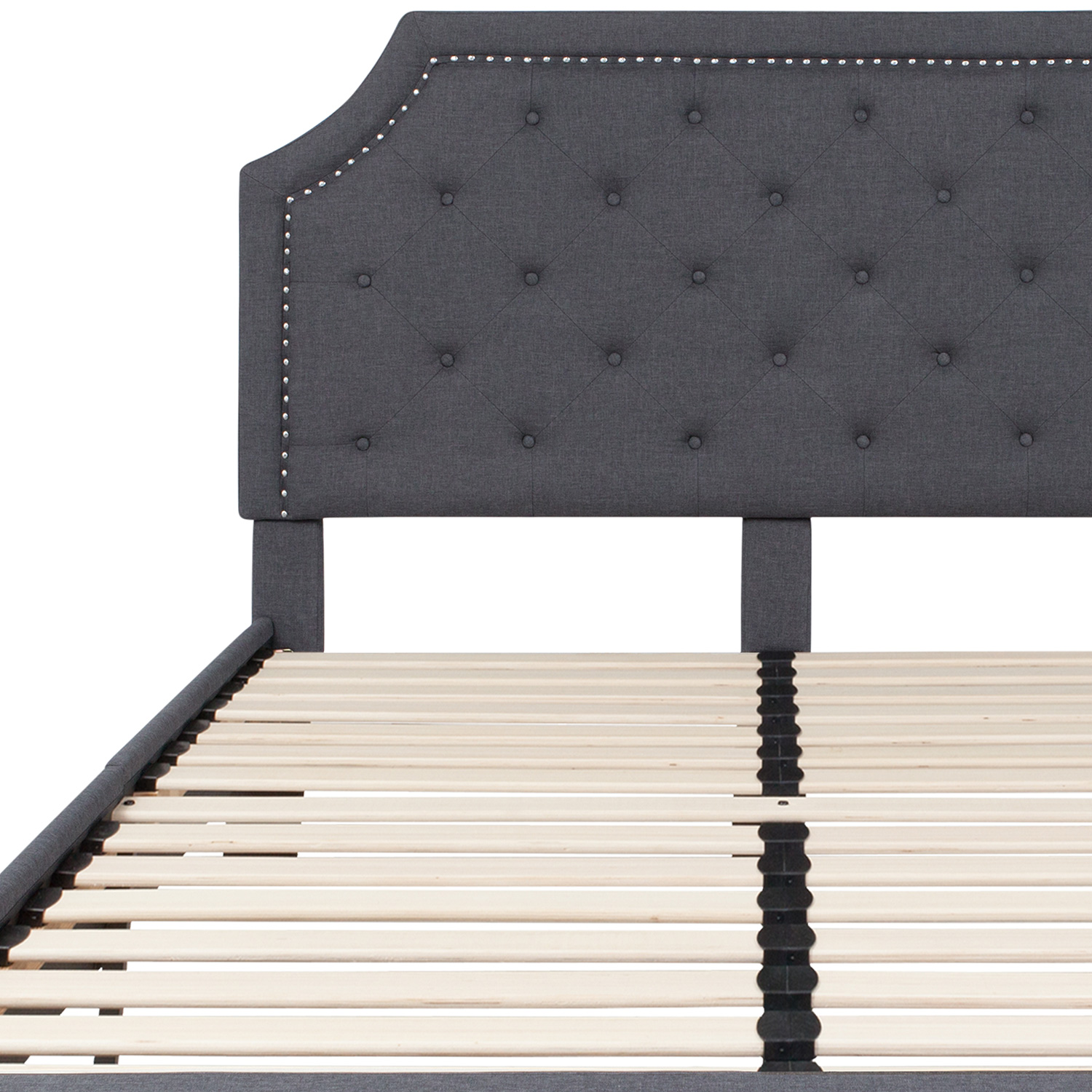 BLNK Brighton Tufted Upholstered Platform Bed - Dark Gray, Queen Size