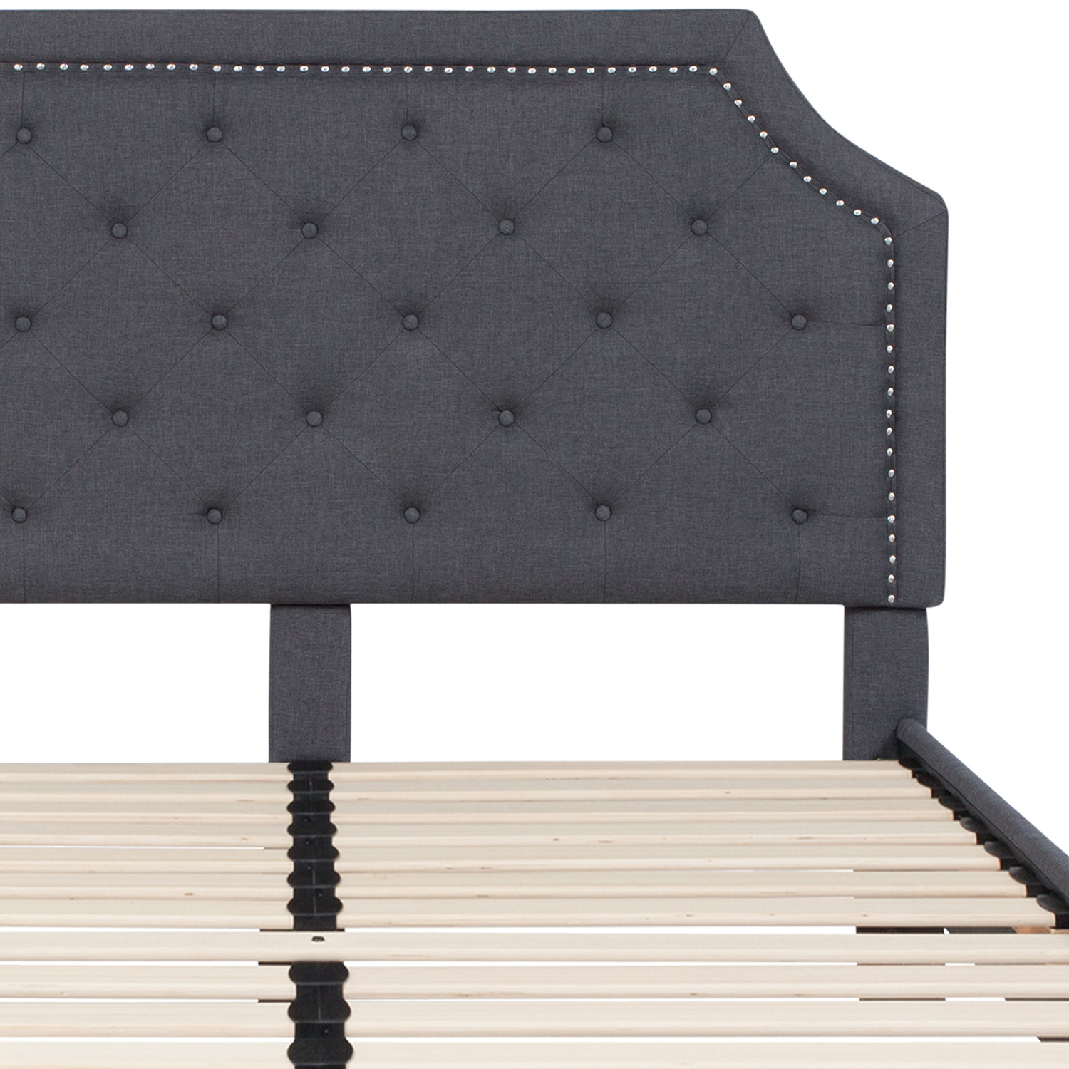 BLNK Brighton Tufted Upholstered Platform Bed - Dark Gray, Queen Size